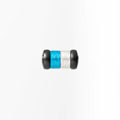 Bracelet TÔT’M-H noir mat – Duo Aluminium Martelé Bleu ciel/Naturel – Image 2